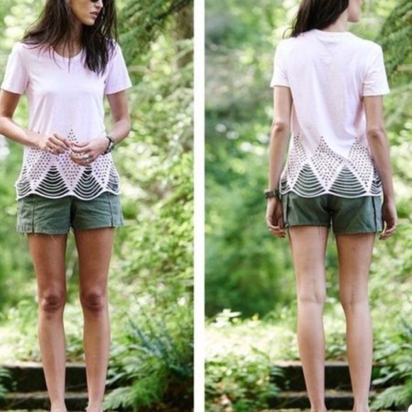 Anthropologie Tops - Anthro Pepin Laser-Cut Distressed T-Shirt